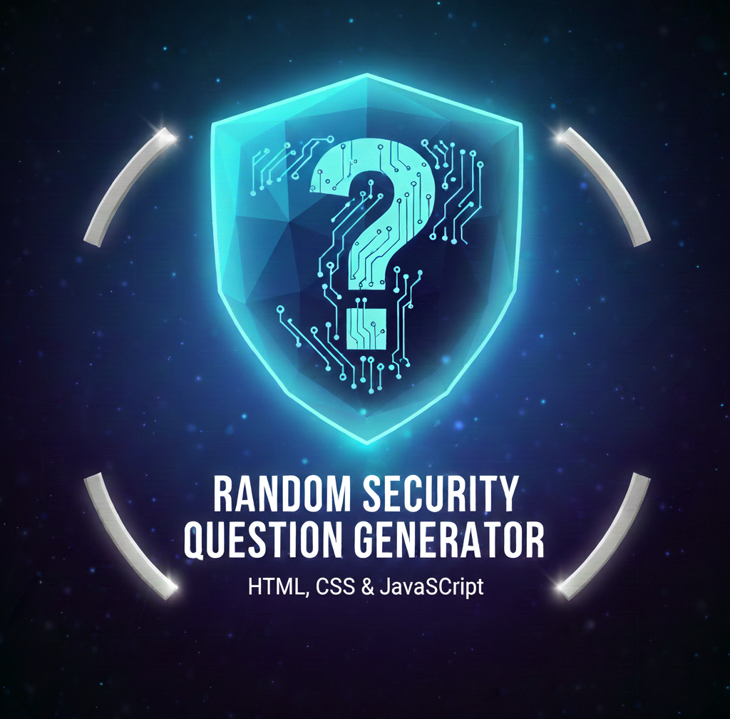 Random Security Question Generator Using HTML, CSS and JavaScript with Source Code