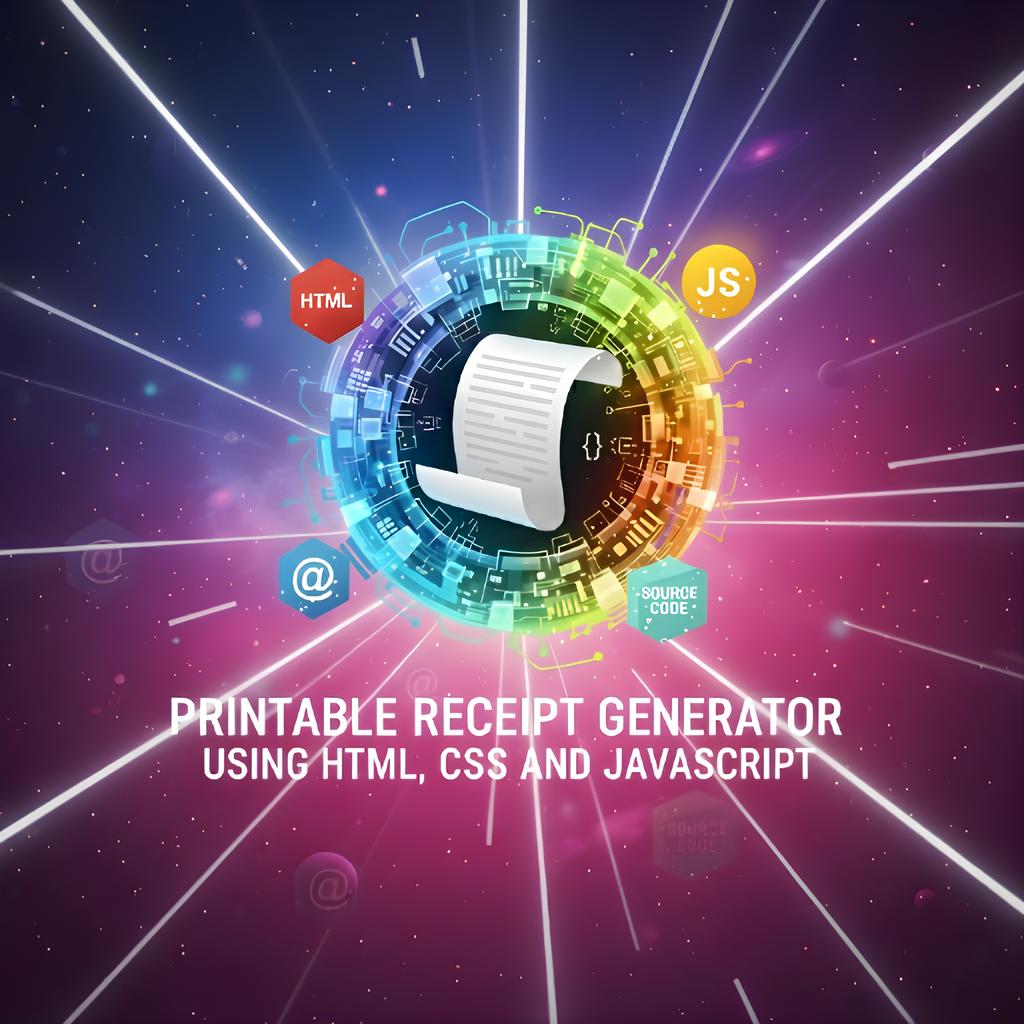 Printable Receipt Generator Using HTML, CSS and JavaScript with Source Code Code